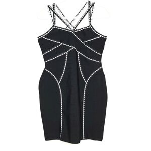 Hybrid & Company Strappy Bandage Dress. XL, Black/white